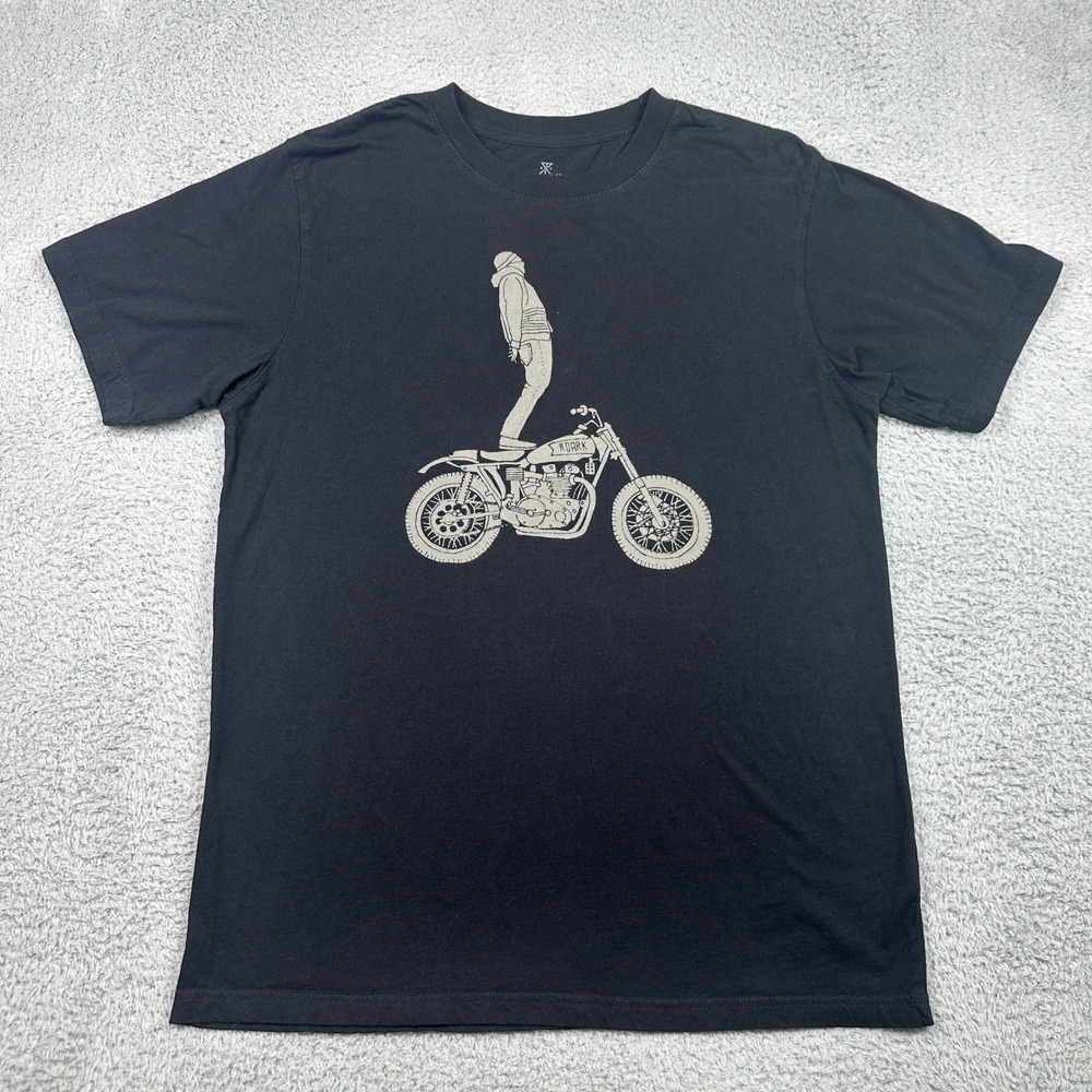 Roark Ghostrider OG Premium Tee Shirt Mens Large Black Organic Cotton